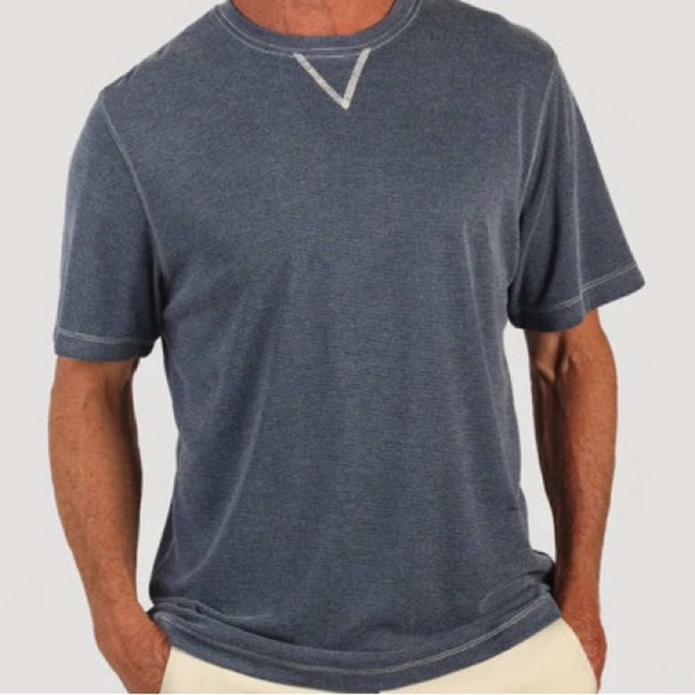 Sueded Dobby Modal Tencel Crew, Blue